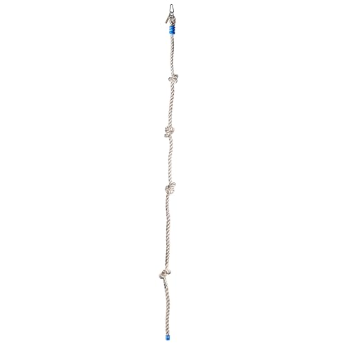Grey Climbing Rope for Kids, 8.2FT Long with 4 Knotted Steps | Playground Accessories, Rope Swing Ladder for Obstacle Course, Treehouse Rope Swingset Accessories Training for Kids Outdoor - color: Grey