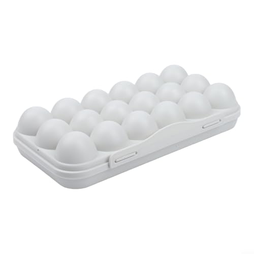 Portable Egg Storage Box With 18 Grids Egg Protector Case Tray Container Secure Egg Transport Outdoor Trips And Activities(18 Grey) - size: 18 Grey