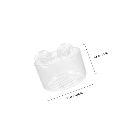 4pcs Acrylic Fish Feeders with Suction Cups, Red Worm and Shrimp Feeding Cups for Aquarium Tanks, and Oval Feeding Dishes for Freshwater Fish Supplies