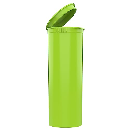 60 Dram CR Plastic Packaging Pop Top Containers - Child Resistant Travel Holder Vial Bottles - 75 qty (Lime Green) - color: Lime Green