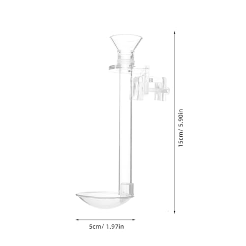 ibasenice Aquarium Fish Feeder Tube with Suction Cup, Acrylic Shrimp Feeding Tool 15cm with Cleaning Brush for Fish Tank and Shrimp Tank Accessories