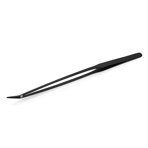 Mandala Crafts Black 15 Inches Curved Aquarium Tweezers for Fish Tanks | 15 Inch Forceps, Rust Resistant Stainless Steel, Trimming Aquatic Plants, Bowls, Terrariums, Freshwater & Saltwater Aquascape - color: Black Curved Tweezers, size: 15 Inches