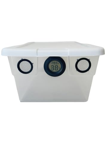 Vented Vivarium Enclosure 6 Quart Terrarium with Black Vents, Temperature & Humidity Sensor for Reptiles, Isopods, Small Bugs