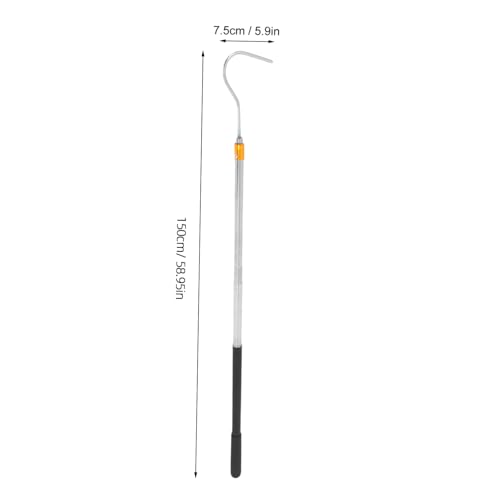 TOYANDONA Telescopic Snake Catcher Hook Adjustable Length Stainless Steel Snake Handling Tool Collapsible Design for Safe Reptile Capture and Efficient Handling