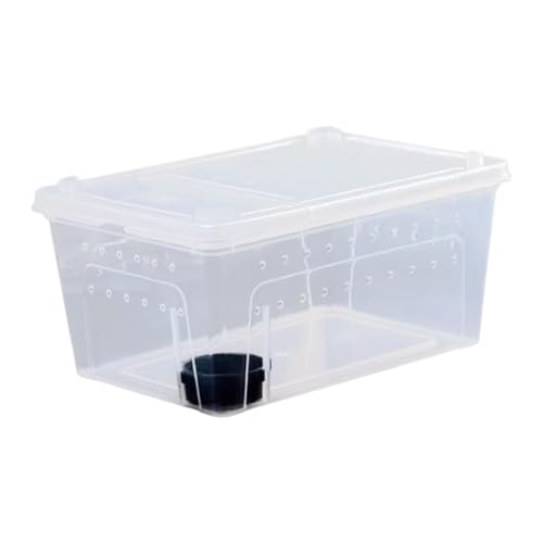 Reptile Breeding Case Feeding Box Terrarium Animal Transparent PP Container Easy Observation Suitable for Pet Hatching Transport Breeding, 38x24x17cm - size: 38x24x17cm