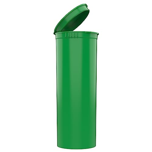 60 Dram CR Plastic Packaging Pop Top Containers - Child Resistant Travel Holder Vial Bottles - 75 qty (Green) - color: Green