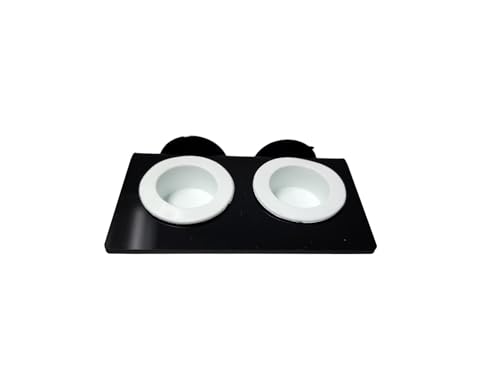 Small Reptile Feeding Ledge with Suction Cups – Elevated Platform Fits .75 & .5oz Cups Food & Water Dish Holder for Crested Geckos, Gargoyle Geckos, Tree Frogs & Arboreal Reptiles