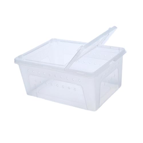 Reptile Reproduction Box Animal Housing Light Cage with Small Vents Control of Turtle Transport Container for Silk Worm, White - color: White