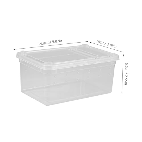 Toyvian Reptile Feeding Box Compact Habitat for Snakes Crabs and Frogs Reusable Wear-Resistant Breeding Container for Pets for Home and Travel