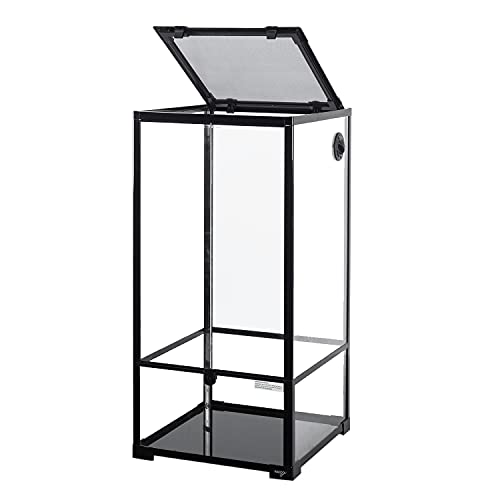 WACOOL 50 Gallon Reptile Tank, Front Opening Chameleon Cage 18" x 18"x 36", 3-in-1 Side Design (Glass or Mesh+Glass), Bio Deep Base 10" Vertical Reptile Cage for Frog Iguana - size: 18" x 18" x 36"(48 Gallon)
