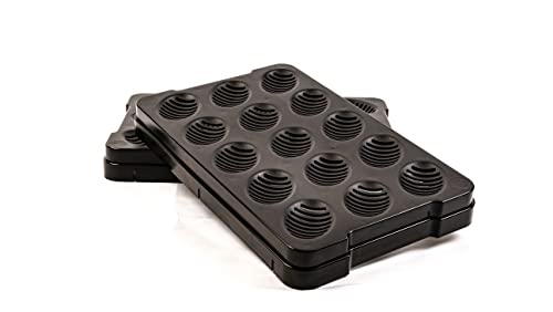 Easy Hatch Reptile Incubation Egg Trays; Each Tray Holds 15 Reptile Eggs Over Incubation Substrate Fits Inside Reptile Incubation Box (Large 2 Pack, Black) - size: Large 2 Pack