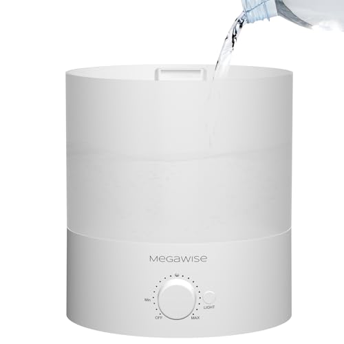Megawise Cool Mist Humidifiers for Bedroom, 2L Tank Ultra-Quiet Humidifier for Large Room, 40H Runtime with 7 Color Ambient Light, Auto Shut-Off Protection - size: Medium