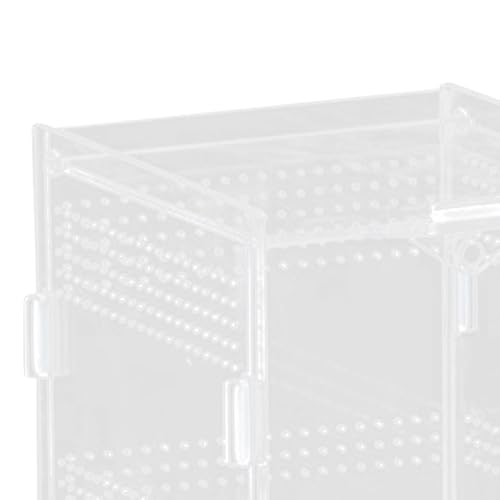 Reptile Breeding Box Terrarium Habitat Tank Transparent Acrylic Enclosure with Ventilation Holes for Snakes Frogs Turtles Geckos Small Animals- 12x12x20cm