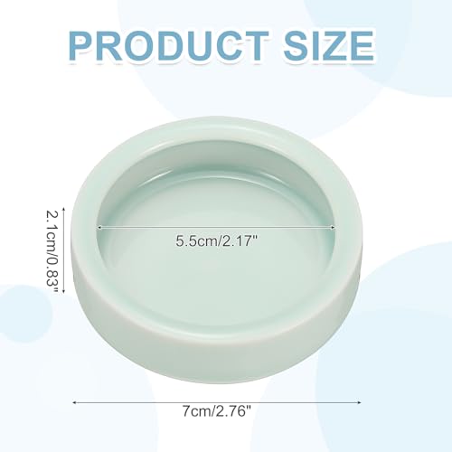 Reptile Food Bowl, Worm Water Dish Ceramic Pet Bowl Food Dish Anti Escape Feeder Small (3 in, Light Cyan), Intended for Gecko/Scaled Pet/Amphibians/Spiders/Small Mammals - color: Light Cyan, size: 3 In