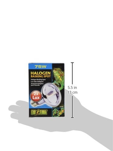 Exo Terra Sun Glo Halogen Basking Spot Lamp | 75W Reptile Light Bulb, Broad Spectrum Daylight, Enhances Coloration, Promotes Health, PT2182 - size: 75 Watts