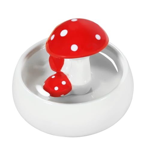 Niteangel Hamster Feeding & Water Bowls: Mushroom Ceramics & Chew-Resistant | Easy to clean & Stable Water Dish Feeding Bowls for Dwarf Syrian Hamsters Gerbils Mice Rats or Other Similar-Sized Small Pets - size: Water Bottle