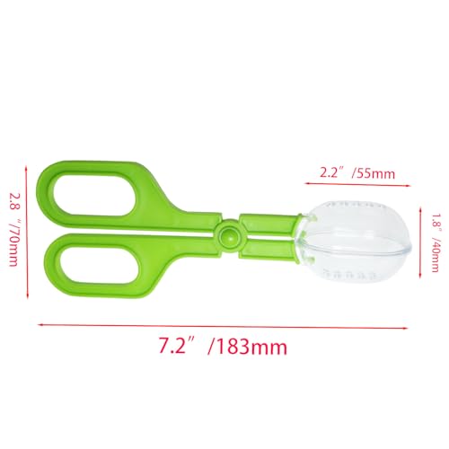 2PCS Amphibian Feeding Tongs Green 6.7 inches Long Reptile Dung Scoop Cleaning Tool for Bearded Dragons Lizards Geckos Small Turtles Frogs and Other Reptile Pets