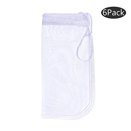 6 Pack Extra Fine Aquarium Filter Media Bags 7.5"×3.6" | Reusable, 180 Micron, Drawstring Mesh, For Very Fine Resins Filter - size: 7.5"*3.6" (6 pack)