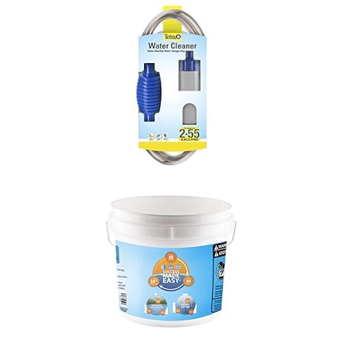Bundle of Tetra Water Cleaner, with Priming Bulb and Bucket Clips + Tetra 4 Gallon Maintenance Bucket for Aquariums - Makes Water Changes Easy
