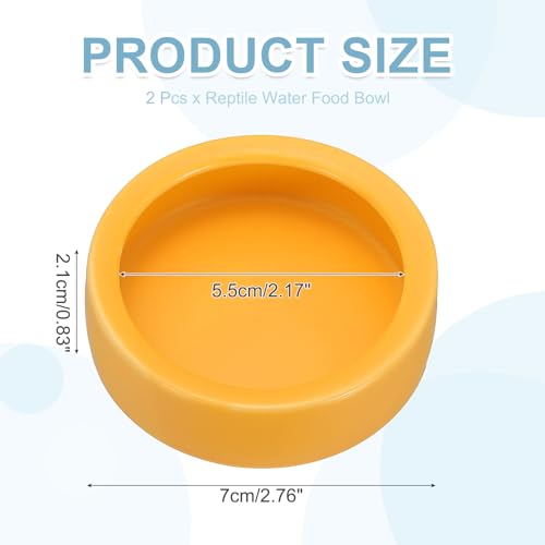 Reptile Food Bowl, Worm Water Dish Ceramic Pet Bowl Food Dish Anti Escape Feeder Small (3 in, Clay, 2 Pack), Intended for Gecko/Scaled Pet/Amphibians/Spiders/Small Mammals - color: Clay, size: 3 In