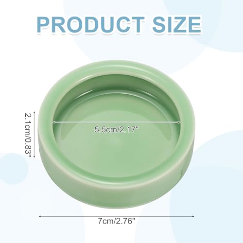 Reptile Food Bowl, Worm Water Dish Ceramic Pet Bowl Food Dish Anti Escape Feeder Small (3 in, Plum Green), Intended for Gecko/Scaled Pet/Amphibians/Spiders/Small Mammals - color: Plum Green, size: 3 In