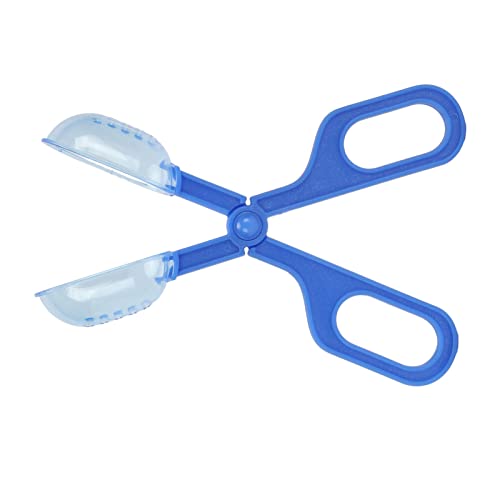 JTLB Reptile Feeding Clamp with Ventilated Poop Scoop Tool for Feeding and Cleaning, Suited for Tortoise, Lizard, Frog, Spider (Blue) - color: Blue