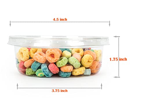 Golden Apple, 8 oz. Ultra Clear Recycled PET Plastic Round Deli Container and Flat Lid Combo - 20sets - size: 8oz & Flat lids