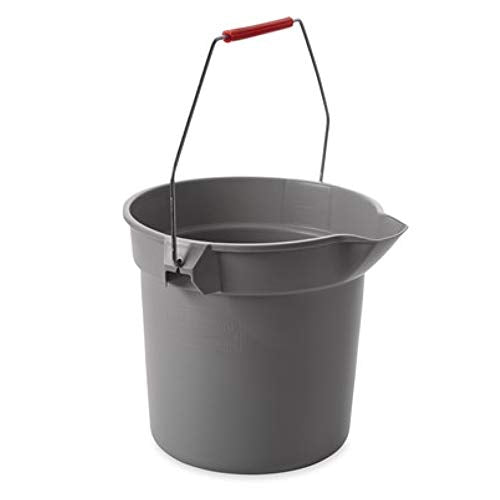 Rubbermaid Commercial Products BRUTE 14 Quart Round Bucket Gray Heavy-Duty Construction for Professional/Janitorial Cleaners - color: Gray, size: 3.5 Gallon, style: Single Pack