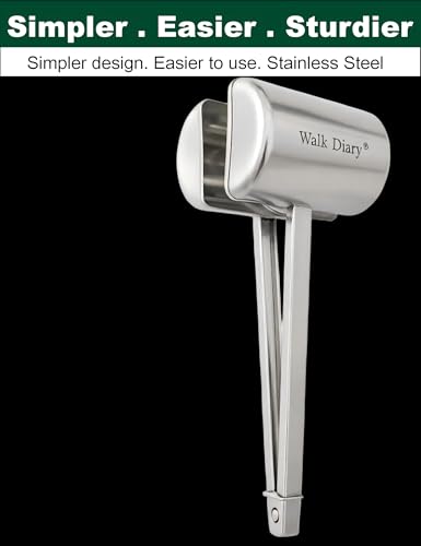 13.5" Stainless Steel Metal Pooper Scooper for Small Dog | Heavy Duty, Very Easy to Use, One-Hand Operation, For Yard & Outdoor Walks, Works on Grass, Gravel, Concrete - color: Metallic Silver