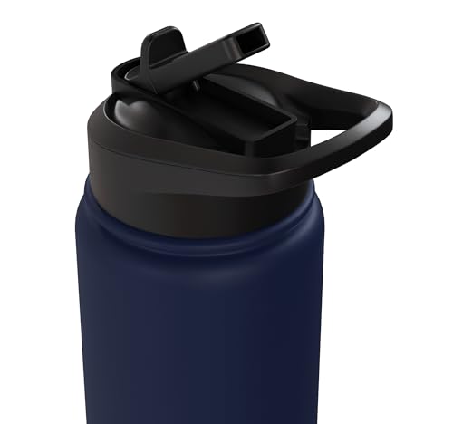 Cricket Keeper Drawing Stainless Steel Insulated Water Bottle - color: Navy Blue