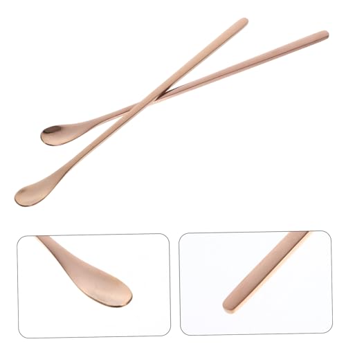 2pcs Stainless Steel Reptile Food Spoon Portable Small Animal Feeding Scoop for Lizards Geckos and Other Pets and Easy to Use Feeding Tool - color: Golden
