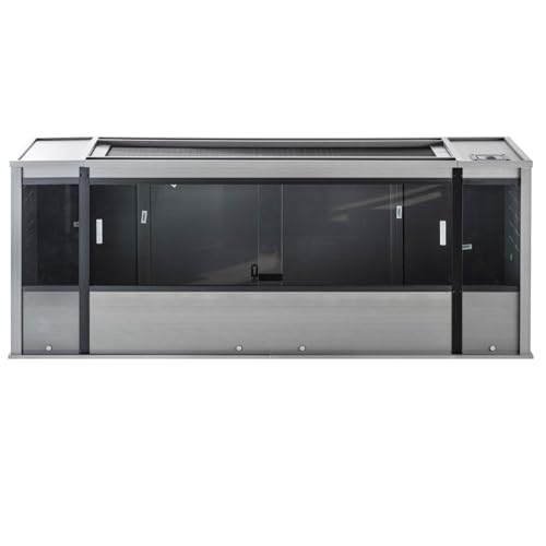 New Age Pet ECOFLEX 60" Wide X-Large Reptile Habitat, Mojave Lounge for Snakes, Tortoises & Lizards in Maple, Black & Grey, Easy Assembly, Sliding Glass Doors & Mesh Top - color: Grey, size: Extra Large