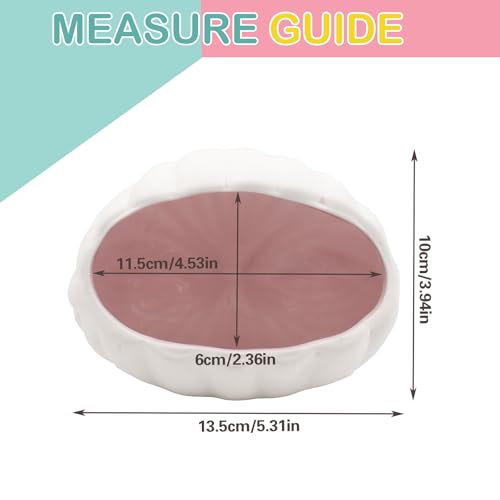 Axolotl Hide Shell Cave, Ceramic Shell-Shaped Fish Tank Hideout, Aquarium Decor Shelter for Small Pet Frog Fish Betta Playing or Hiding Tank Décor, Pink