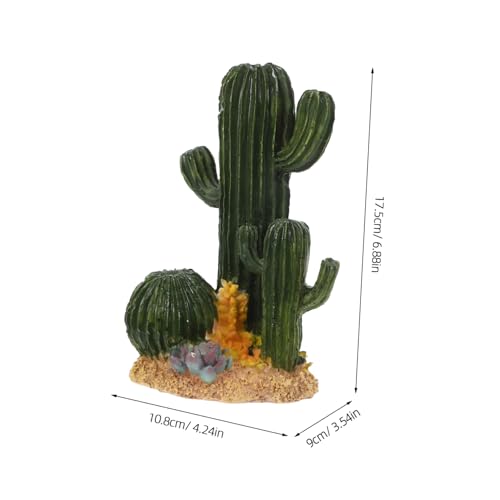 BESPORTBLE Reptile Cactus Terrarium Decoration Landscape for Turtle Lizard Reptile Habitats Realistic Desert Environment Convenient Cleaning Design