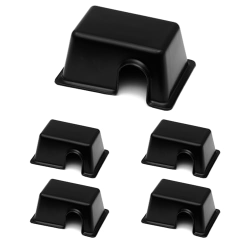 Jungle Bob - Rectangular Hide Box For Reptiles & Snakes - Durable Plastic - Creates A Dark Retreat To Reduce Pet Stress - Economical Reptile Hides For Terrariums - Small - 5.5" x 3.75" x 2.5" (5 Pack) - size: Small, style: 5 Pack