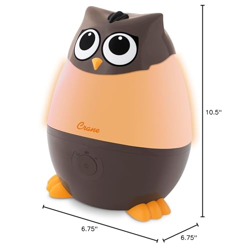 Crane Ultrasonic Humidifiers for Kid's Room and Baby Nursery, .5 Gallon Cool Mist Air Humidifier, Owl Humidifier For Kid's Room - style: Mini Owl