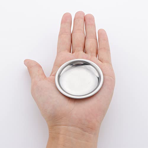 6 Pcs Hermit Crab Food and Water Bowl, Tiny Stainless Steel Feeding Dish for Hermit Crab Cricket Snail Insect