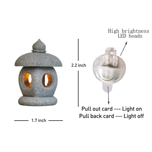 Japanese Pagoda LED Lamp Statue Figurine, LED Lantern Pagoda Statue Figurines for Home Table Decor - Style A - style: Style A