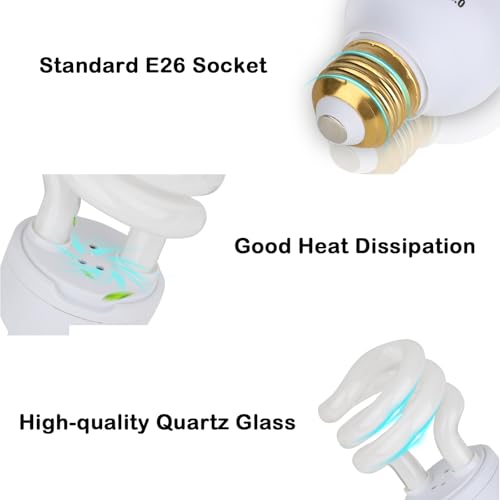 UVB Bulb for Reptiles, 5.0 13W UVB Light for Reptiles, Hygger zoo UVA UVB Reptile Light Bulb Reptile UVB Bulb UVB Light for Hermit Crab Snake Chameleon Reptile Lamp Terrarium Lamp for Tropical Reptile - size: 5.0-5.3 Inch