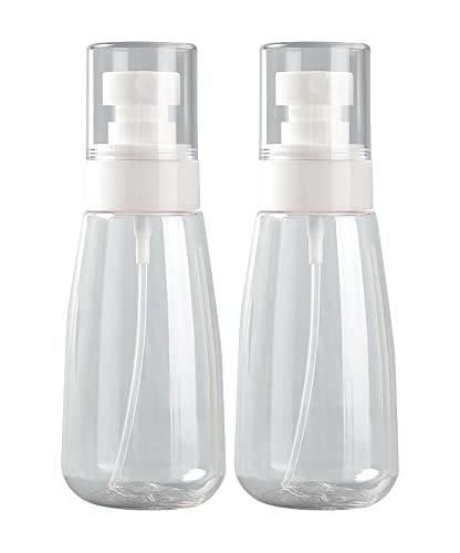 Empty Fine Mist Spray Bottle Travel Refillable Perfume Container Small Cosmetic Plastic Bottle for Face Hair Makeup 2 Pack - color: 3.4oz - Pack 2