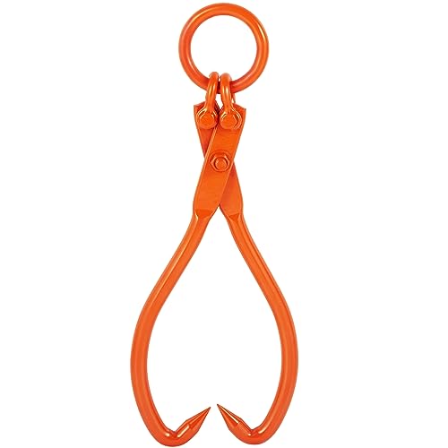 VEVOR Log Skidding Tongs, 18 inch 2 Claw Log Lifting Tongs, Heavy Duty Steel Lumber Skidding Tongs, 772 lbs/350 kg Loading Capacity, Log Lifting, Handling, Dragging & Carrying Tool - style: 18in-O-Ring