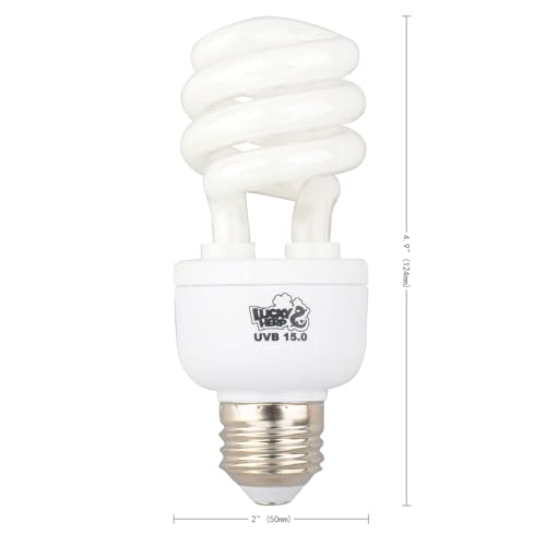 LUCKY HERP 15.0 UVB Intense Fluorescent Bulb,Terrarium Lamp for Reptiles,E26,Screw Thread (13, Watts)