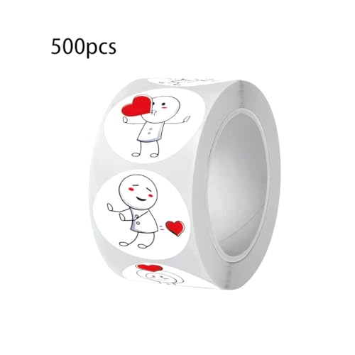 500 Sheets Matchstick People Thumbs Up Self-Adhesive Stickers, Creative Cute, PVC Waterproof, Style 1 - color: Colorful 22