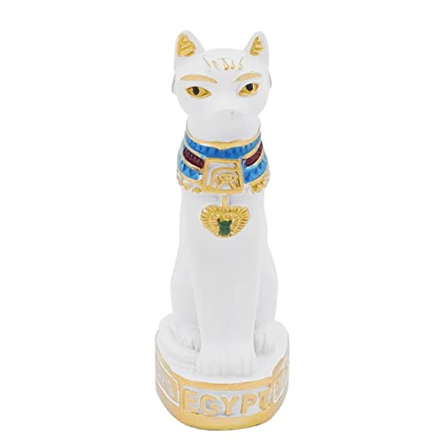 Egyptian Cat Bastet Statue Terrarium Ancient Egypt Reptile Tank Terrarium Decorations Sculpture Figurine Tanks Décor Ornament Aquarium White - color: Bastet White