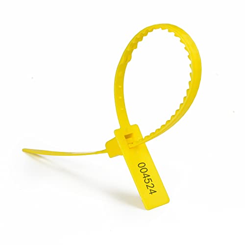Security Seals Self Locking Tamper Evident Shipping Seals with Numbered Tags & Pull Tight Straps (Truck & Trailer) - 337 mm (13.2" Yellow 1K PCS) - color: Yellow, size: 1000 PCS