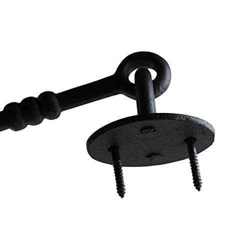 Renovators Supply Manufacturing Door Latch Lock 5 in. Wrought Iron Hook and Eye Latch for Door with Mounting Hardware - size: 5 Inch