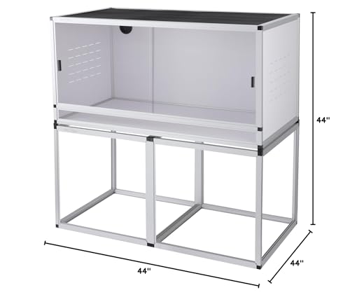 Reptile Enclosure Stand Bundle: Elevate Your Habitat - Includes Stand and Extra Enclosure for a Complete Elevated Setup 44 inches Width - color: White, size: M-44''-Stand with enclosure