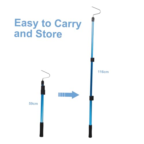 PRETYZOOM Telescopic Snake Hook Tool 19.7-45.7in Adjustable Length Aluminium Alloy Reptile Grabber for Catching Snakes and Rattlesnakes Outdoors with Simple to Use Unique Design