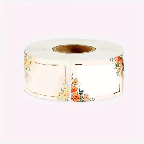 250pcs/roll Flower Pattern Self-Adhesive Labels for Gift Packaging, Handwritten Rectangular Name Stickers, Style 3 - color: Colorful 60