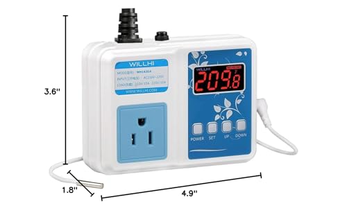 WH1436A 10A Temperature Controller 110V | Digital Thermostat Switch Sous Vide Controller NTC 10K Sensor Improved Version